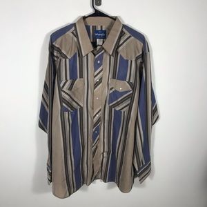 WRANGLER LONG SLEEVE WESTERN SHIRT Sz XXL
